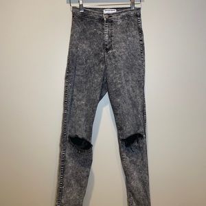 American apparel acid wash black jeans